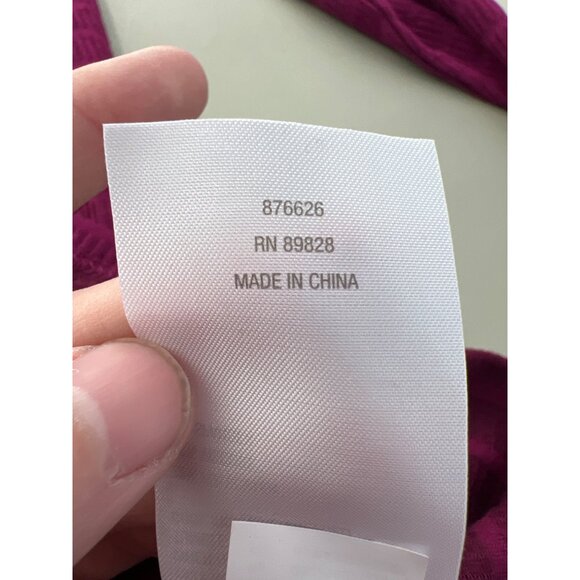 TWRHLL Christie Brinkley Mock Neck Top Size Medium Long Sleeve Purple Cozy Knit - Picture 3 of 6